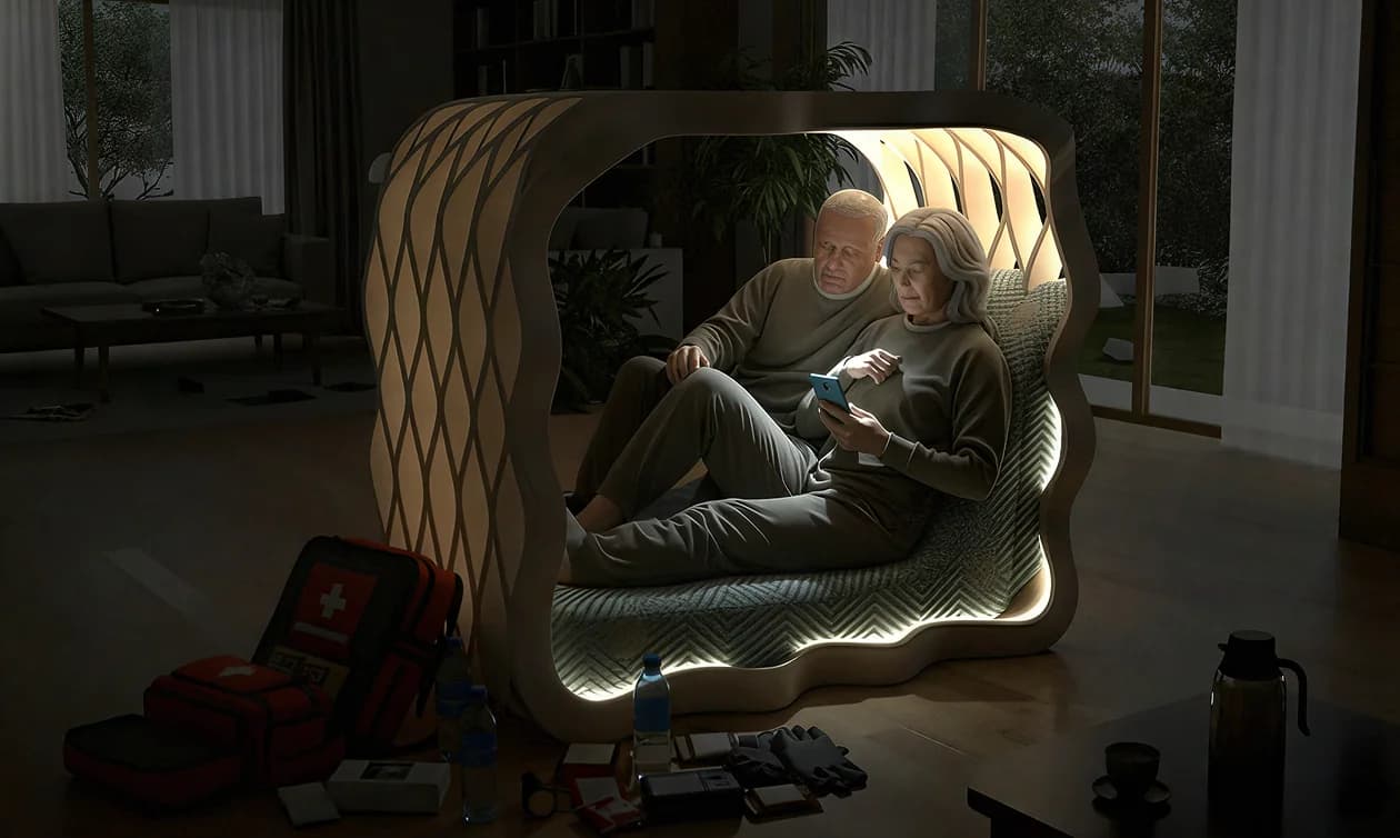 OKOMO shelter scene - earthquake protection